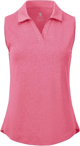 BGOWATU Women's Sleeveless Golf Polo Shirts Collared V Neck Tennis Tank Tops UPF 50  Quick Dry Lightweight