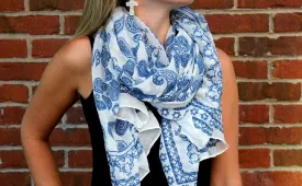 Blue Paisley Scarf