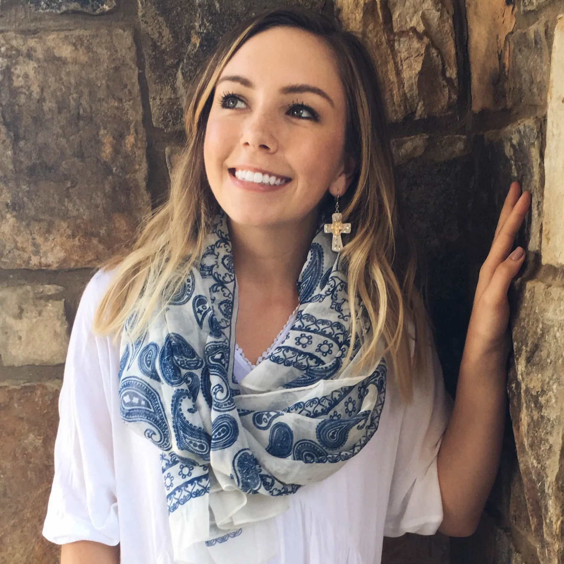 Blue Paisley Scarf