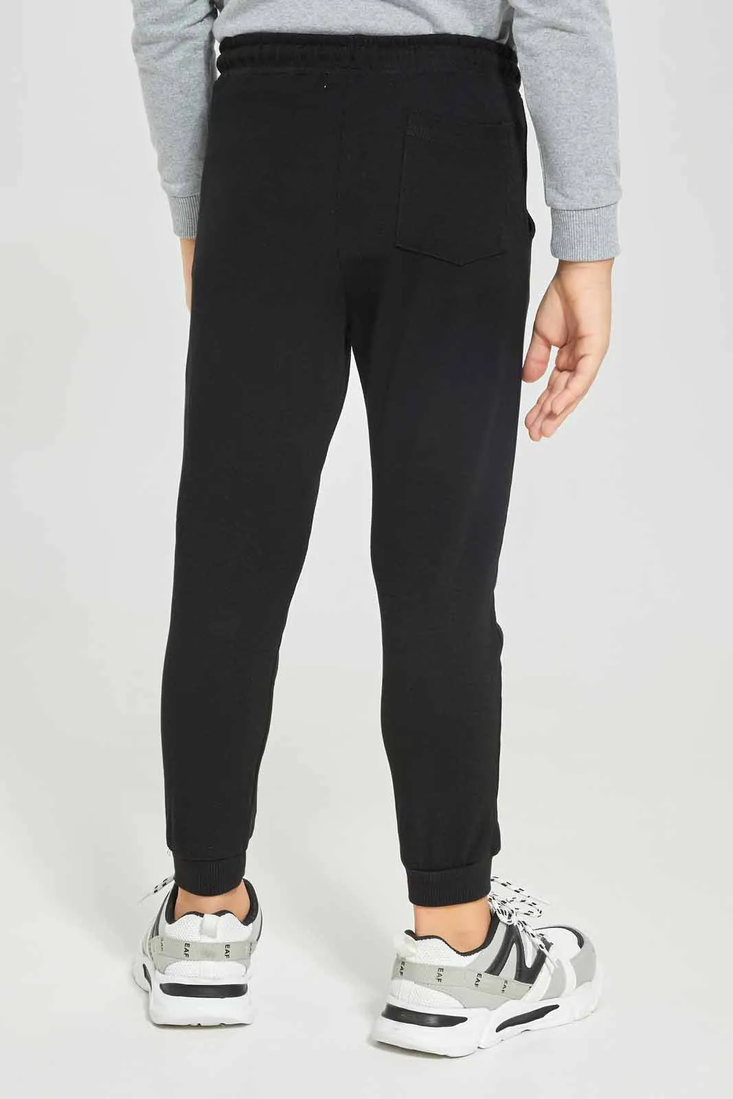Boys Black Pique Active Pants