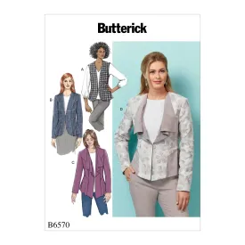 CLEARANCE • BUTTERICK PATTERN MISSES' VEST & JACKET 6570