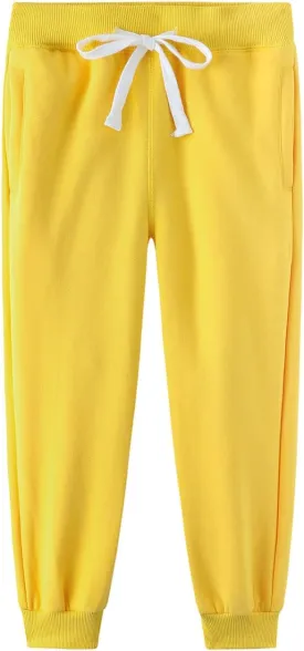 DILBYKE Boys Active Pants Fleece Jogger Sweatpants with Pockets, Thick Kids Bottom Trousers