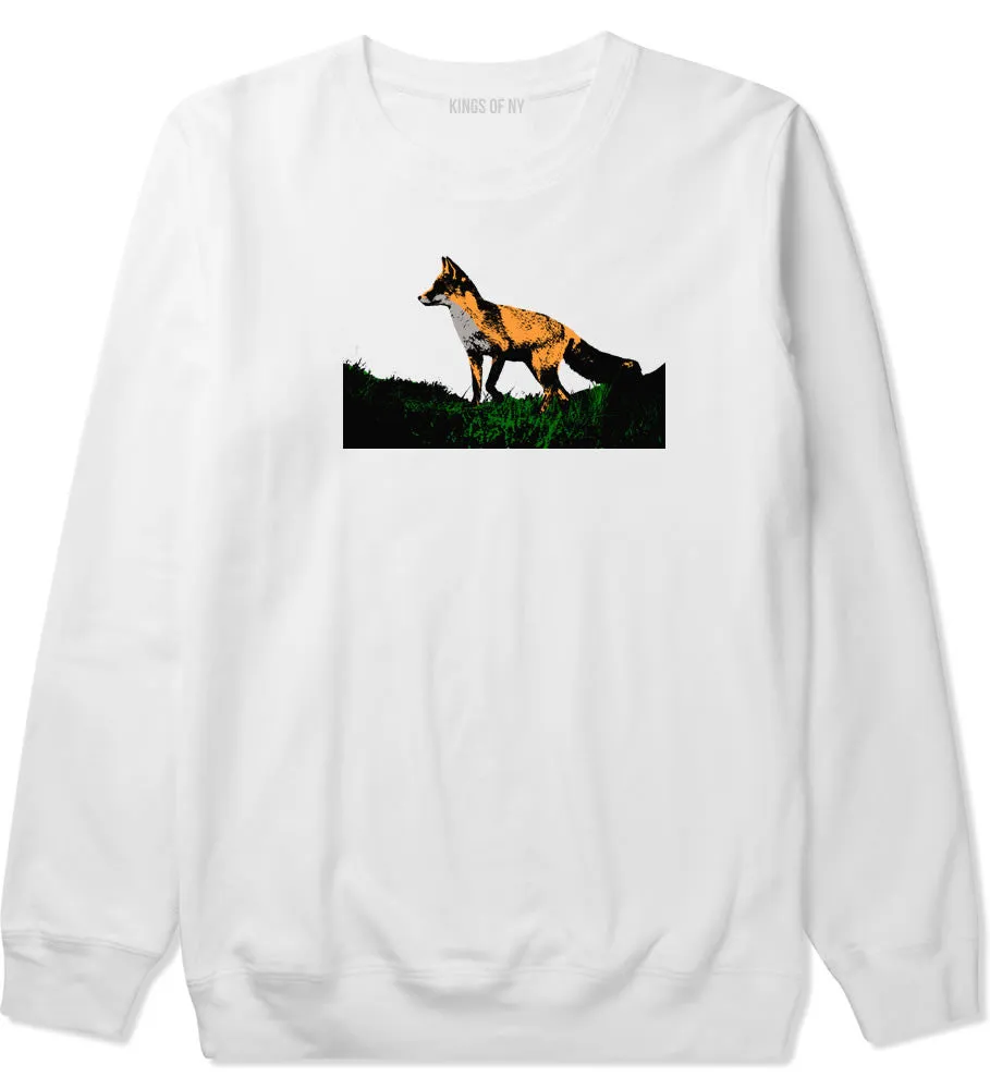 Fox In The Grass Painted Art Crewneck Sweatshirt