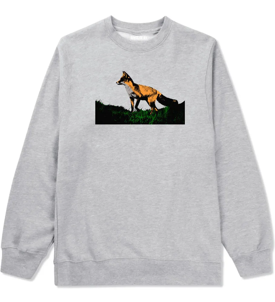 Fox In The Grass Painted Art Crewneck Sweatshirt