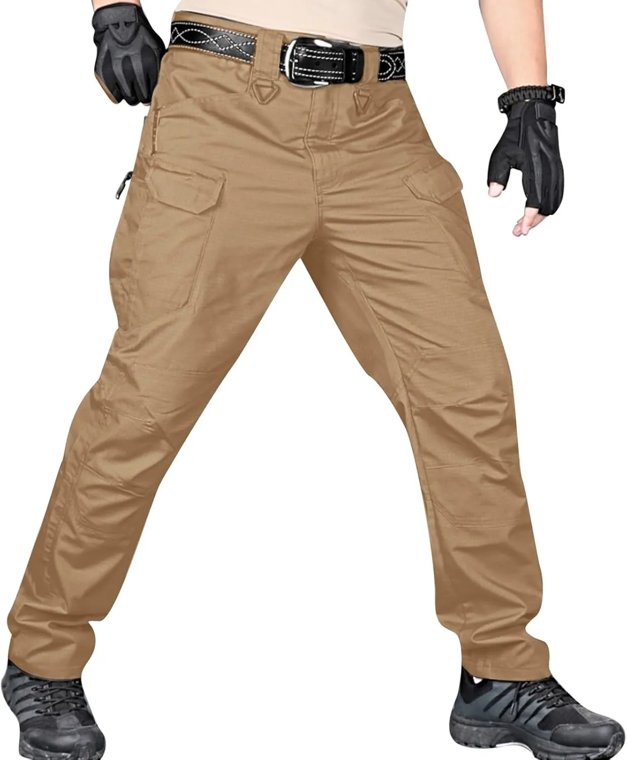 Fxbar Men's Flex Stretch Tactical Pants Ripstop Cargo Pants Lightweight Outdoor Work Hiking Pants for Men