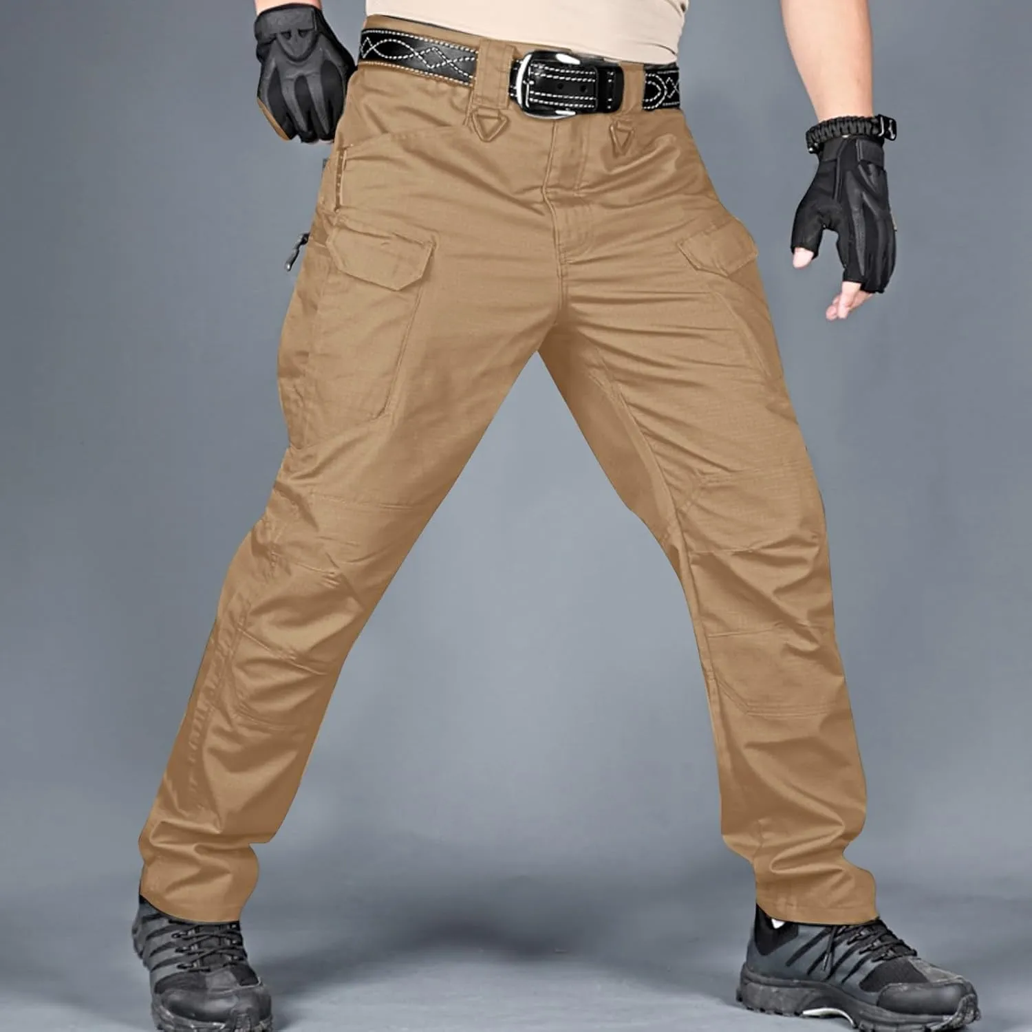 Fxbar Men's Flex Stretch Tactical Pants Ripstop Cargo Pants Lightweight Outdoor Work Hiking Pants for Men