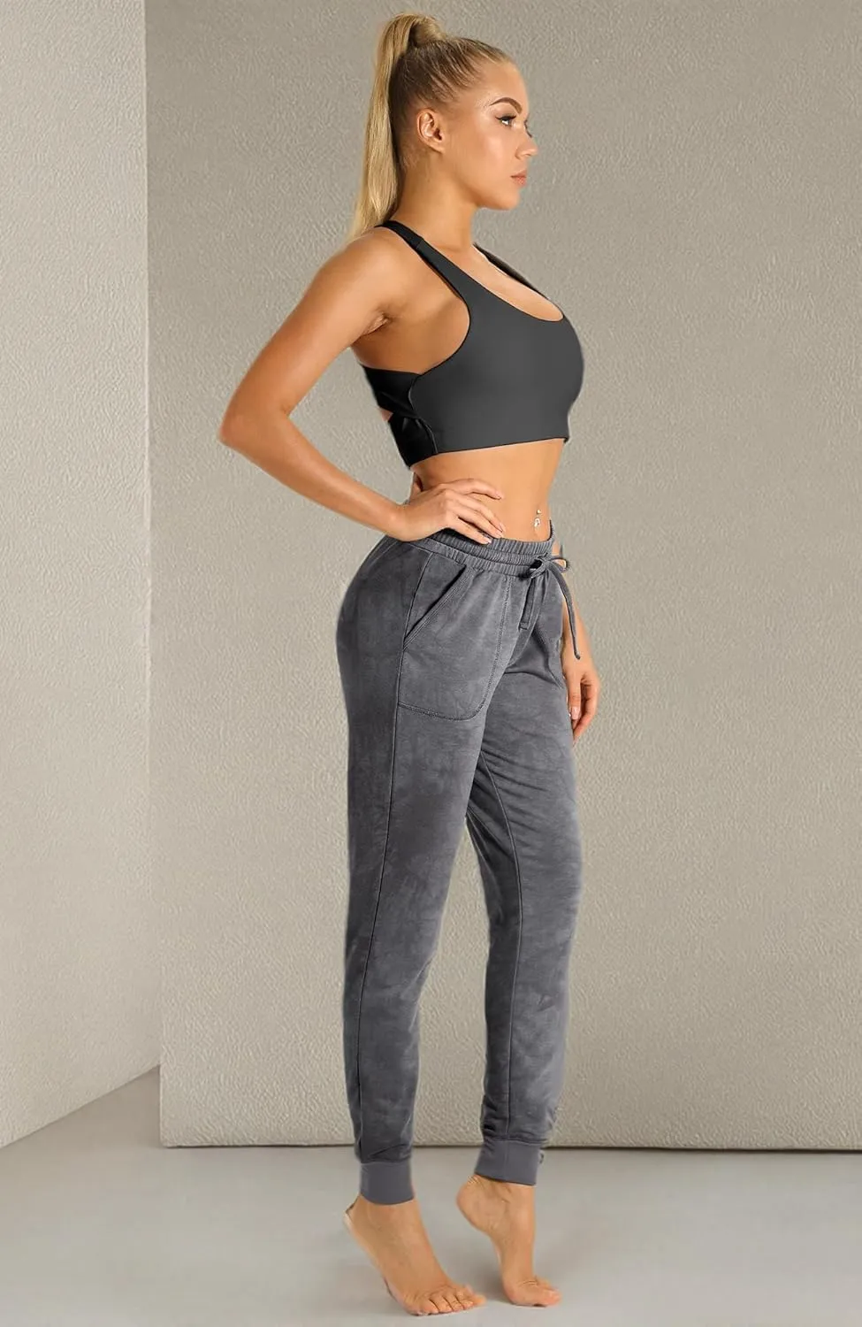 icyzone Women's Active Joggers Sweatpants - Athletic Yoga Lounge Pants with Pockets