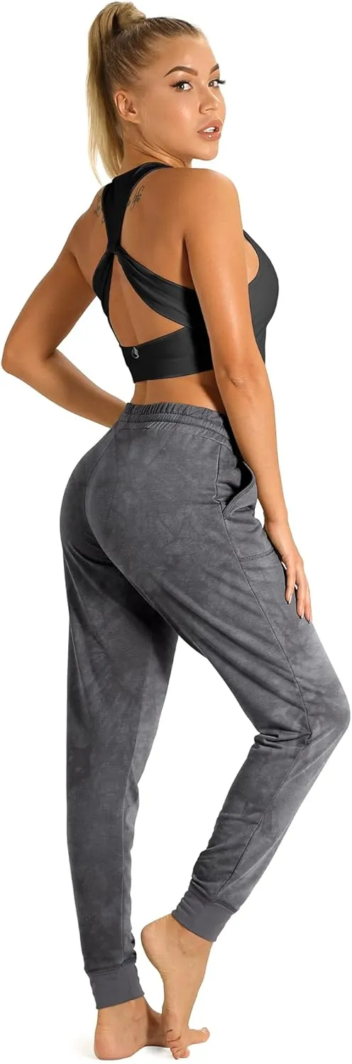 icyzone Women's Active Joggers Sweatpants - Athletic Yoga Lounge Pants with Pockets