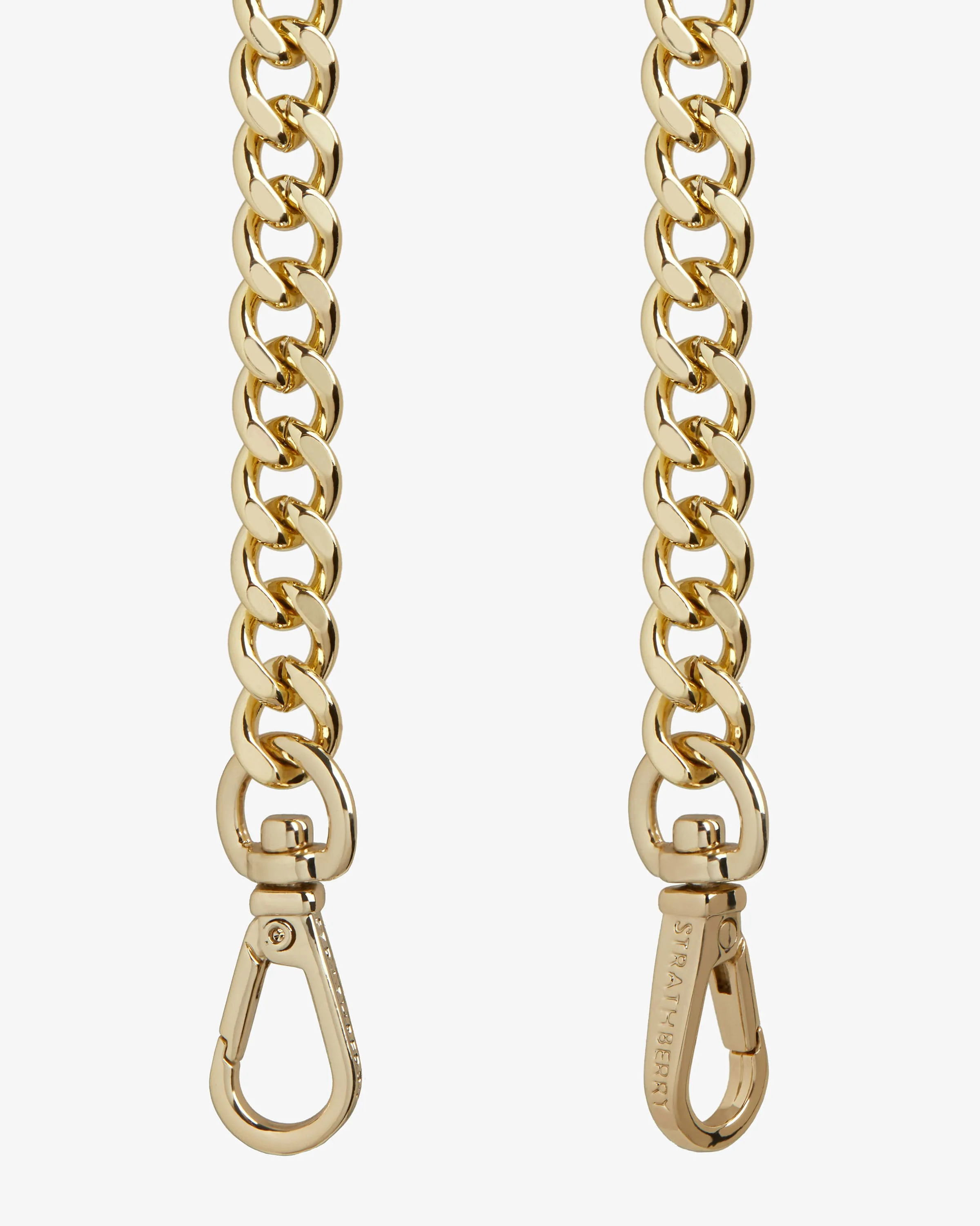 Leather and Chain Strap - Chestnut