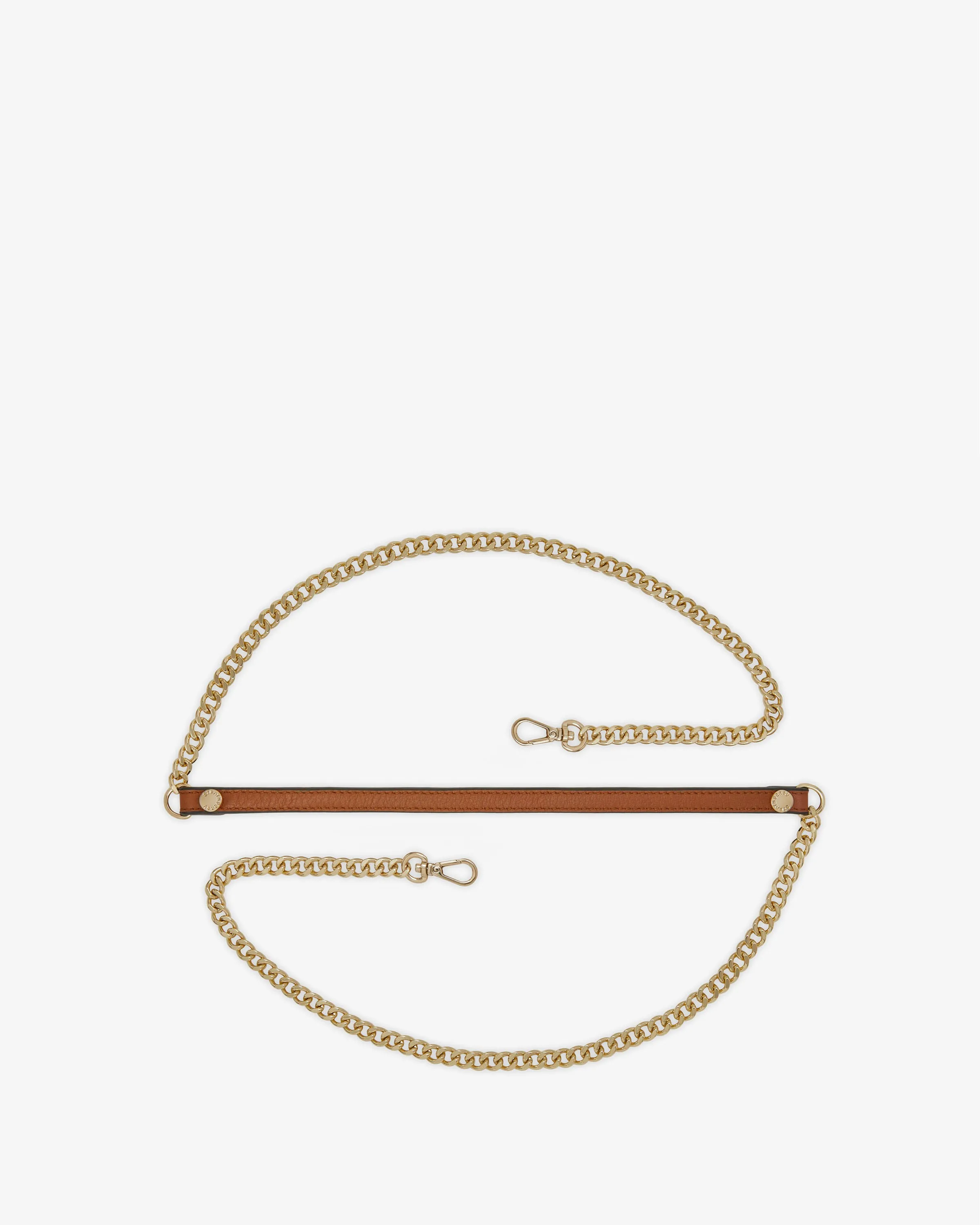 Leather and Chain Strap - Chestnut