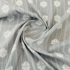 Light Grey White Handblock Print Cotton