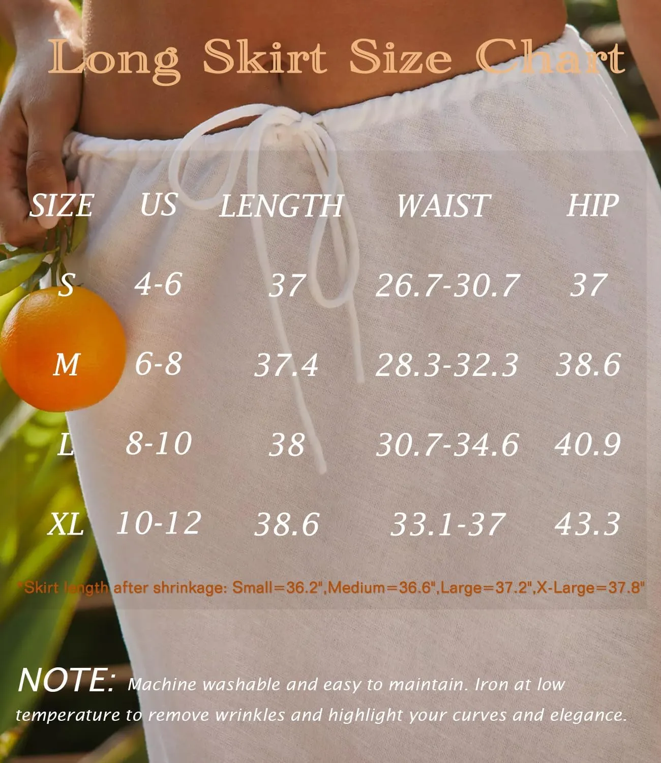Linen Maxi Skirts with Lining Drawstring Flowy Flared Long Skirts for Women