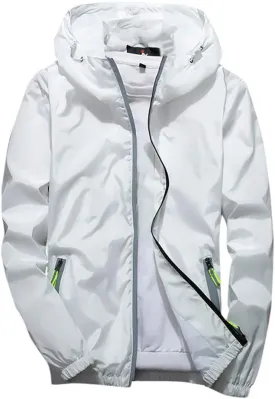 Men's Jacket Fashion Rain Jacket Windbreaker Lightweight Shell Raincoat With Hood Golf Hiking Travel, M-7XL