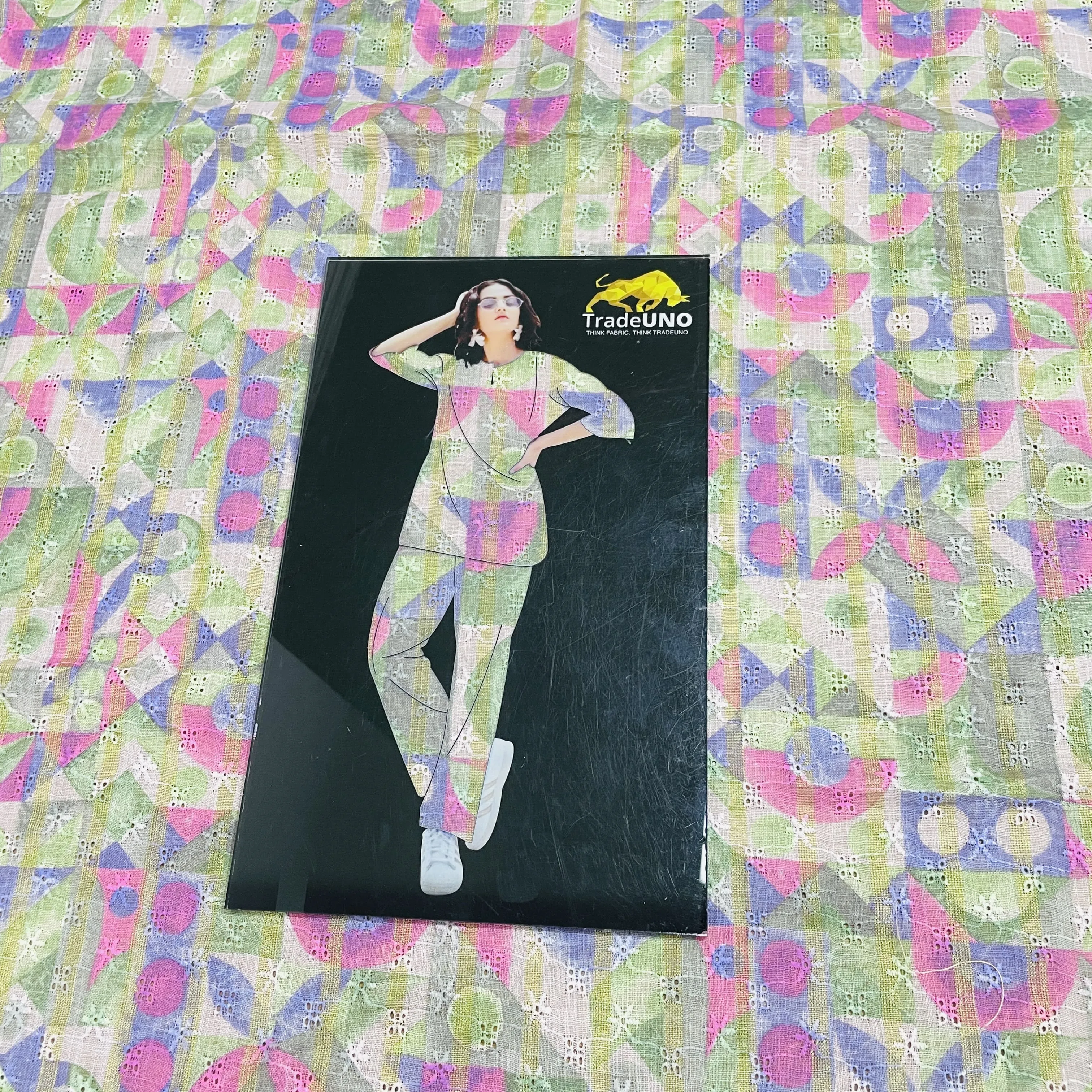 Multicolor With Lurex Cotton Linen Schiflli Fabric 3