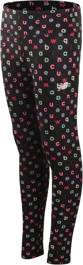New Balance Girls' Active Leggings - Full Length Performance Yoga Pants - Athletic Workout and Dance Tights (7-16)