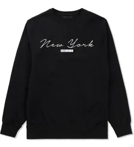New York Script Typography Crewneck Sweatshirt