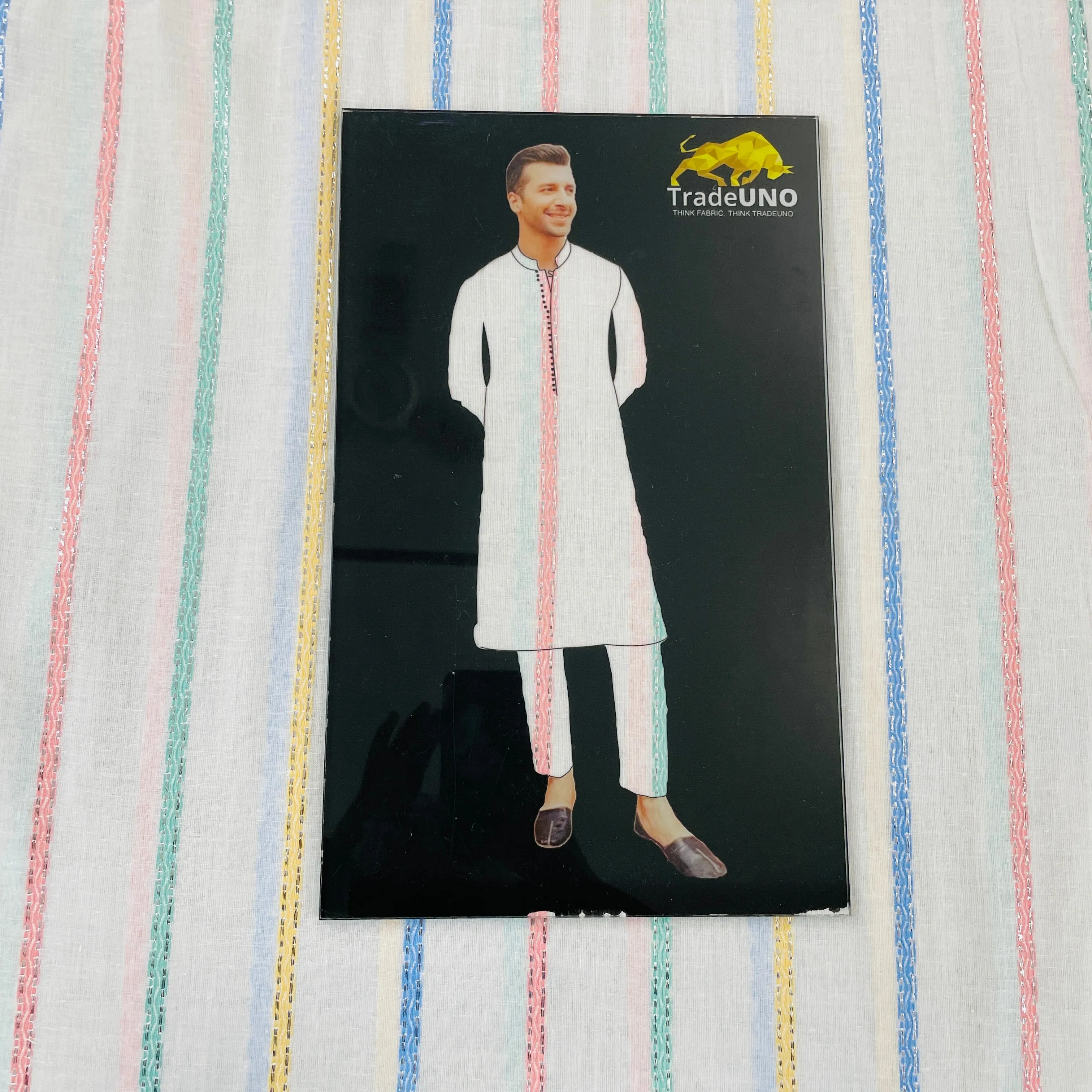 Off White Multicolor Stripe With Lurex Cotton