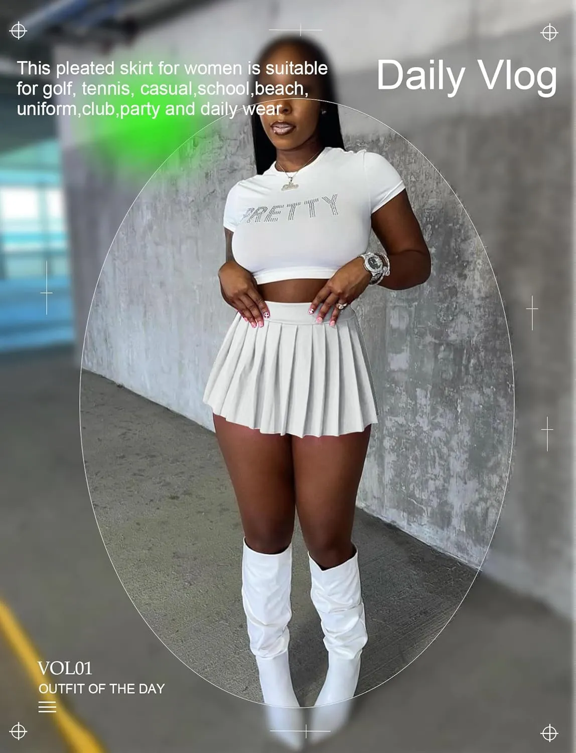 Panegy Mini Pleated Skirts for Women High Waist Sexy Y2k Short Skirts
