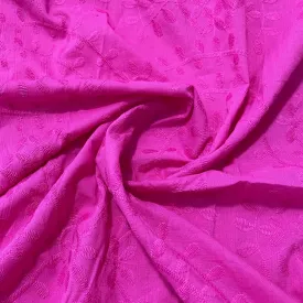 Pink Floral Embroidery Cotton Fabric