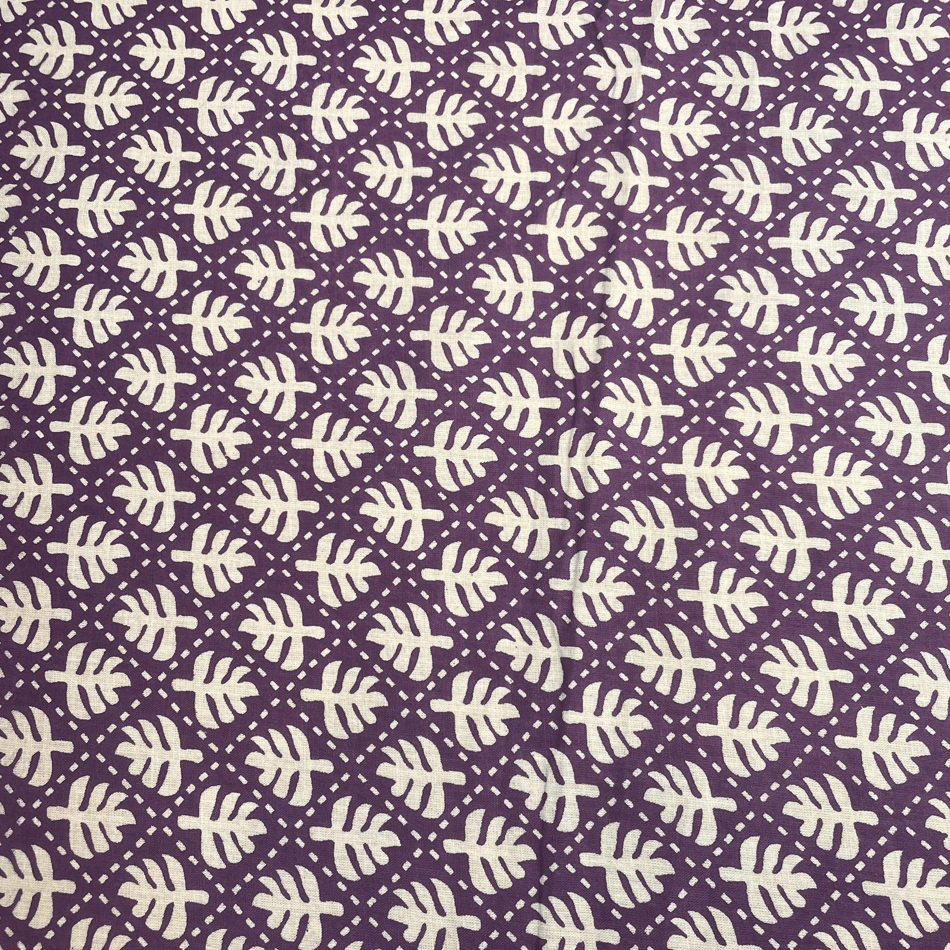 Purple Dabu Print Cotton Fabric