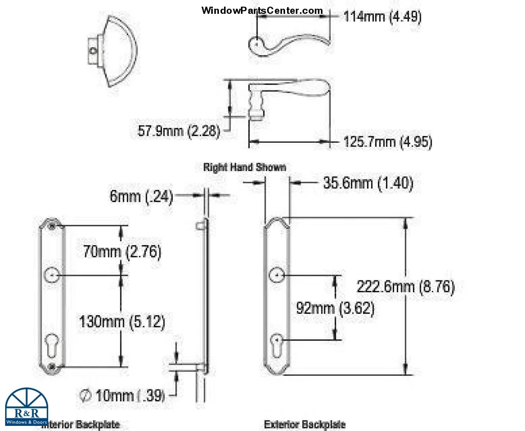 S4200IT -Inactive -With Thumb Turn- Hoppe Munchen Series M112Pl/374N- Swinging Door Handle Sets