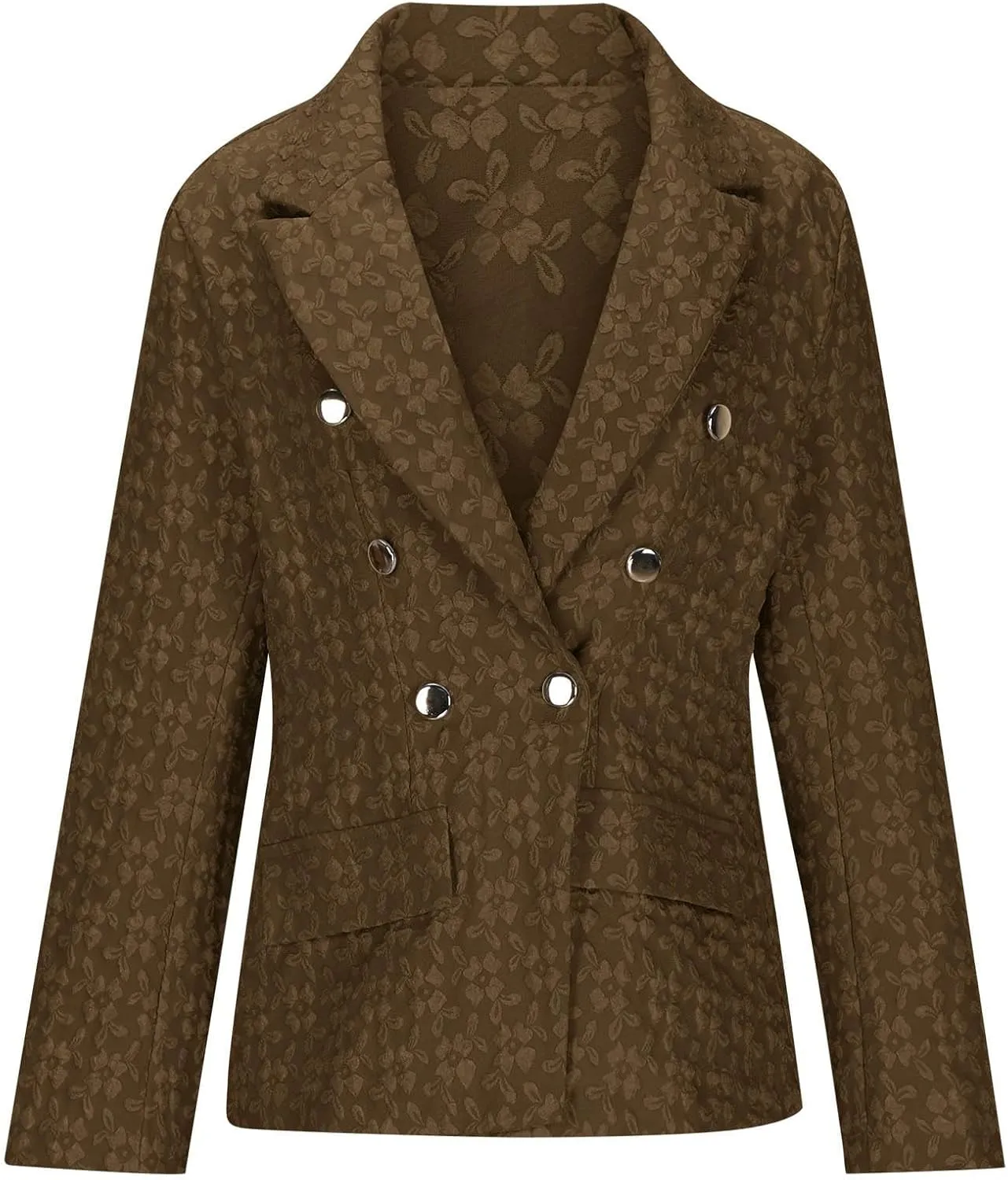 Summer Jackets for Women Dressy Business Casual Suit Jackets Long Sleeve Button Printed Blazer Tops with Pockets