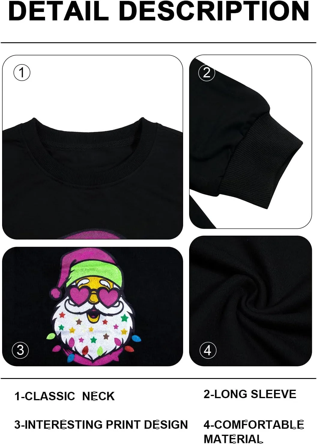 UNIQUEONE Ugly Christmas Sweatshirts Women Christmas Sweater Xmas Tree Sequin Top Winter Crewneck Family Holiday Outfits