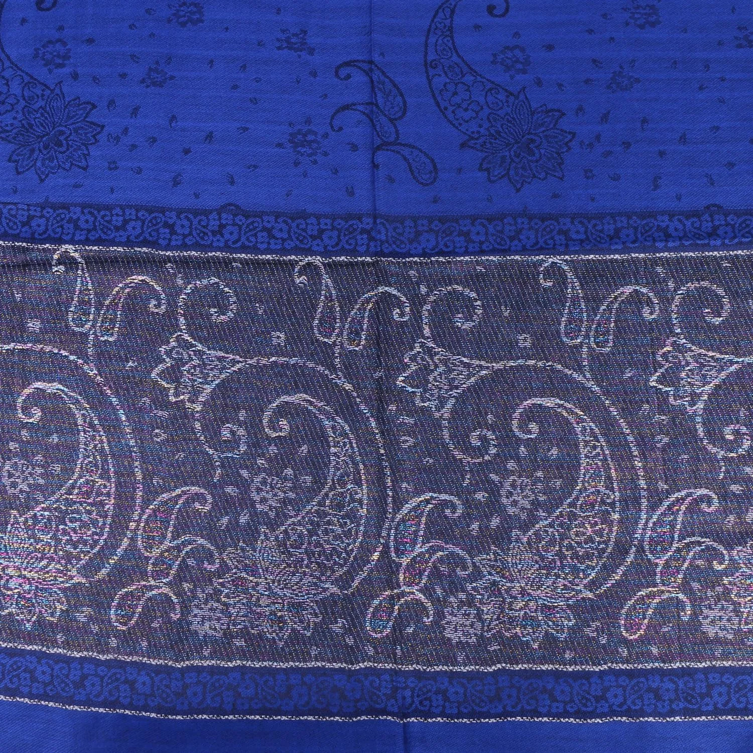 Women Tow Tone Pashmina Reversible Paisley Shawl Wrap Jacquard Scarf w/Fringes