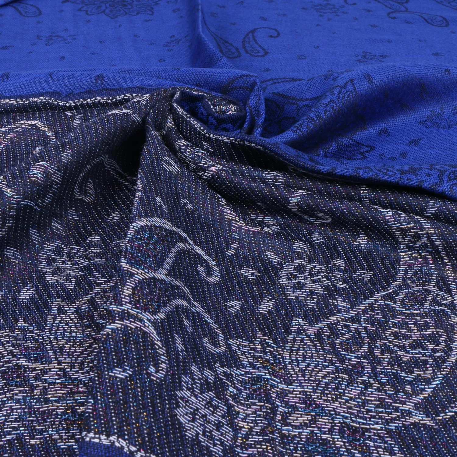Women Tow Tone Pashmina Reversible Paisley Shawl Wrap Jacquard Scarf w/Fringes