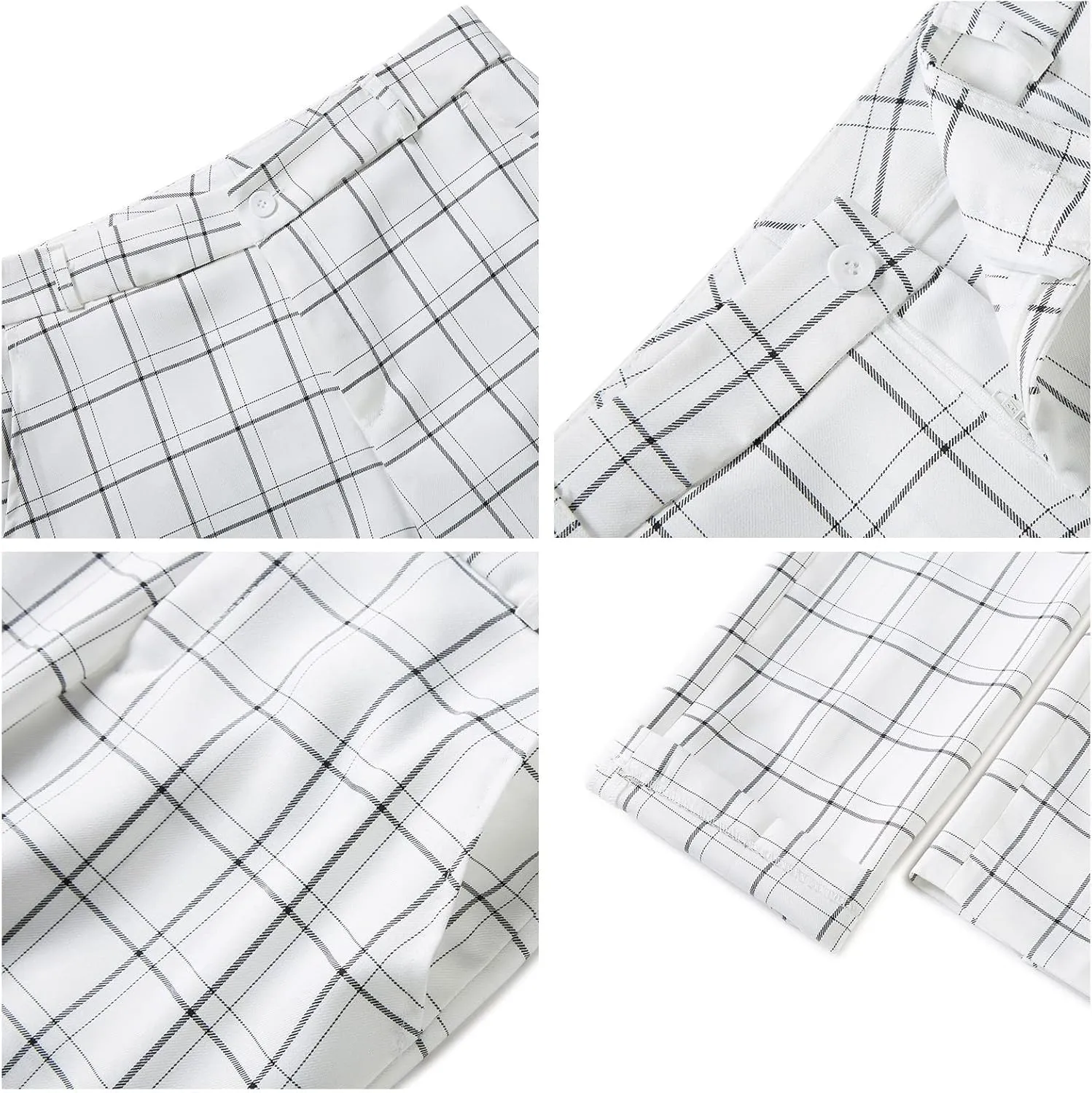 Womens 2 Piece Plaid Suits Set Business Office One Button Blazer Jacket Casual Long Sleeve Pant Suit Set