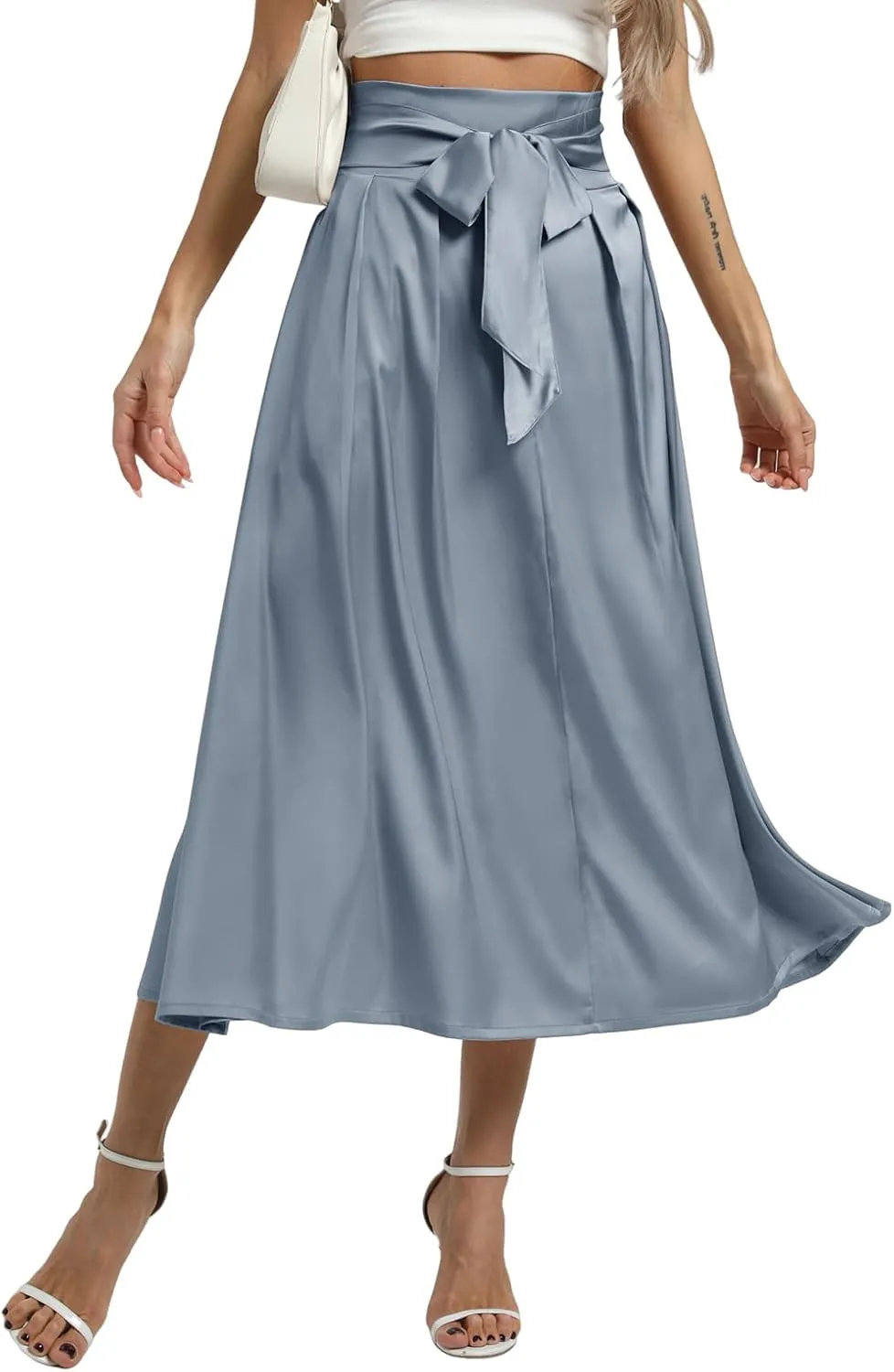 Women's Flowy A Line Skirts,Work Skirts for Women,Maxi Skirts for Women with Pockets