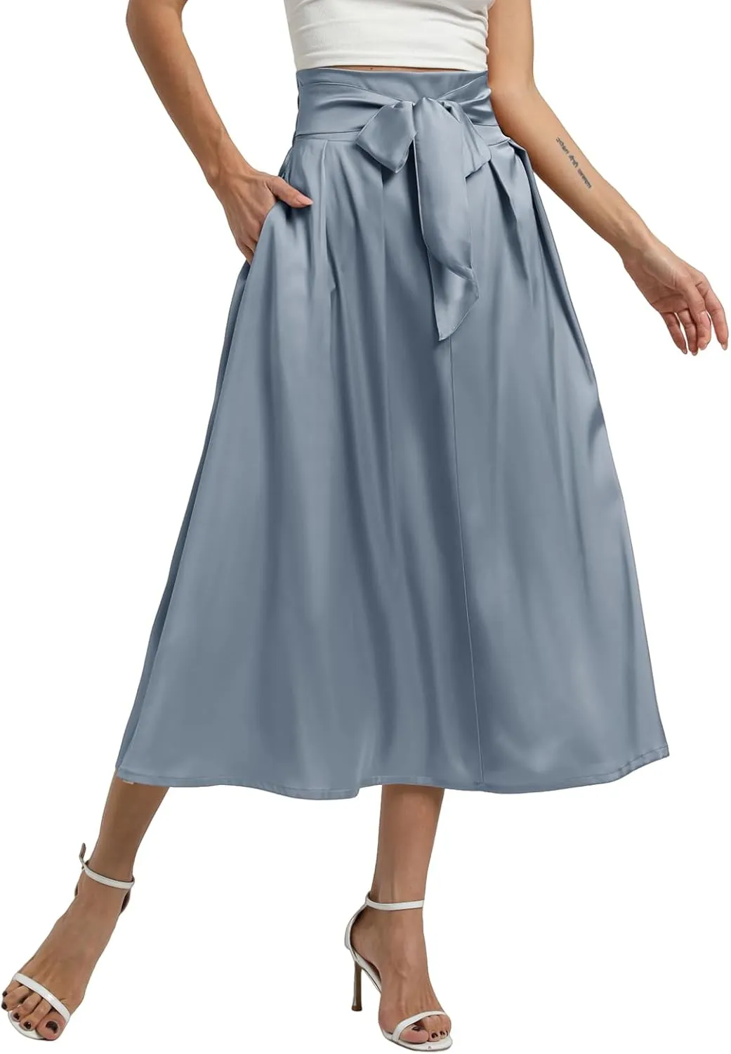 Women's Flowy A Line Skirts,Work Skirts for Women,Maxi Skirts for Women with Pockets