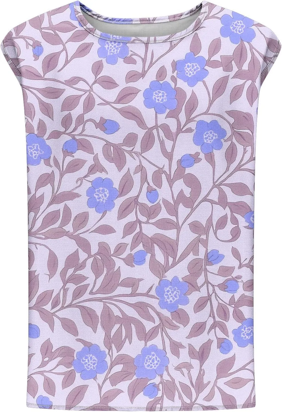 Womens Plus Size Tank Tops Crewneck Floral Graphic Loose Comfy Casual Sleeveless Thin Style Outdoor Walking Vests